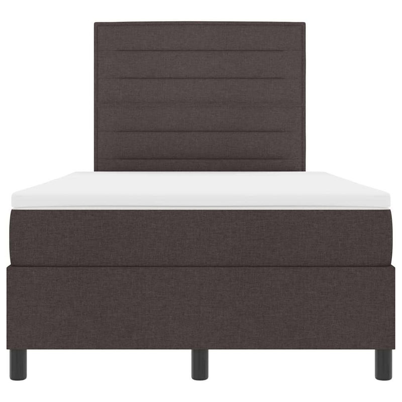 vidaXL Boxrugós ágy matracmal sötétbarna 120 x 190 cm szövet
