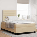 vidaXL Boxrugós ágy matracmal fejtámlával Krém 120 x 190 cm szövet