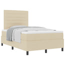 vidaXL Boxrugós ágy matracmal fejtámlával Krém 120 x 190 cm szövet