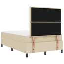vidaXL Boxrugós ágy matracmal fejtámlával Krém 120 x 190 cm szövet