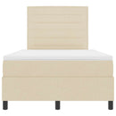vidaXL Boxrugós ágy matracmal fejtámlával Krém 120 x 190 cm szövet