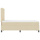 vidaXL Boxrugós ágy matracmal fejtámlával Krém 120 x 190 cm szövet