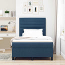 vidaXL Boxrugós ágy matracmal fejtámlával Kék 120 x 190 cm szövet