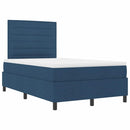 vidaXL Boxrugós ágy matracmal fejtámlával Kék 120 x 190 cm szövet