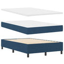 vidaXL Boxrugós ágy matracmal fejtámlával Kék 120 x 190 cm szövet