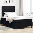 vidaXL Boxrugós ágy matracmal fejtámlával Fekete 120 x 200 cm szövet