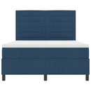 vidaXL Boxrugós ágy matracmal fejtámlával Kék 140 x 190 cm szövet