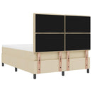 vidaXL Boxrugós ágy matracmal fejtámlával Krém 140 x 200 cm szövet