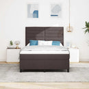vidaXL Boxrugós ágy matracmal Sötét Barna 160 x 200 cm szövet