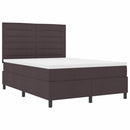 vidaXL Boxrugós ágy matracmal Sötét Barna 160 x 200 cm szövet