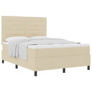 vidaXL Boxrugós ágy matracmal fejtámlával Krém 160 x 200 cm szövet