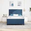 vidaXL Boxrugós ágy matracmal fejtámlával Kék 160 x 200 cm szövet