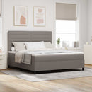 vidaXL Boxrugós ágy fejtámlával Tópszínű 180 x 200 cm szövet