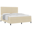 vidaXL Boxrugós ágy matracmal fejtámlával Krém 180 x 200 cm szövet