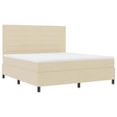 vidaXL Boxrugós ágy matracmal fejtámlával Krém 180 x 200 cm szövet
