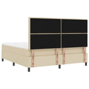 vidaXL Boxrugós ágy matracmal fejtámlával Krém 180 x 200 cm szövet