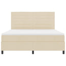 vidaXL Boxrugós ágy matracmal fejtámlával Krém 180 x 200 cm szövet