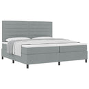 vidaXL Boxrugós ágy matracmal Világosszürke 200 x 200 cm szövet