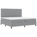vidaXL Boxrugós ágy matracmal Világosszürke 200 x 200 cm szövet