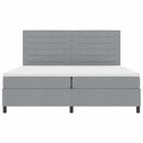 vidaXL Boxrugós ágy matracmal Világosszürke 200 x 200 cm szövet