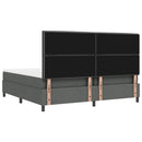 vidaXL Boxrugós ágy matracmal Sötétszürke 200 x 200 cm szövet