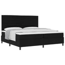 vidaXL Boxrugós ágy matracmal fejtámlával Fekete 200 x 200 cm szövet