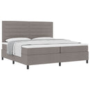 vidaXL Boxrugós ágy fejtámlával Tópszínű 200 x 200 cm szövet