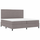 vidaXL Boxrugós ágy fejtámlával Tópszínű 200 x 200 cm szövet