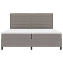 vidaXL Boxrugós ágy fejtámlával Tópszínű 200 x 200 cm szövet