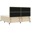 vidaXL Boxrugós ágy matracmal fejtámlával Krém 200 x 200 cm szövet