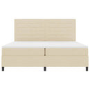 vidaXL Boxrugós ágy matracmal fejtámlával Krém 200 x 200 cm szövet