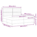 vidaXL Boxrugós ágy matracmal fejtámlával Krém 200 x 200 cm szövet