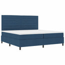 vidaXL Boxrugós ágy matracmal fejtámlával Kék 200 x 200 cm szövet
