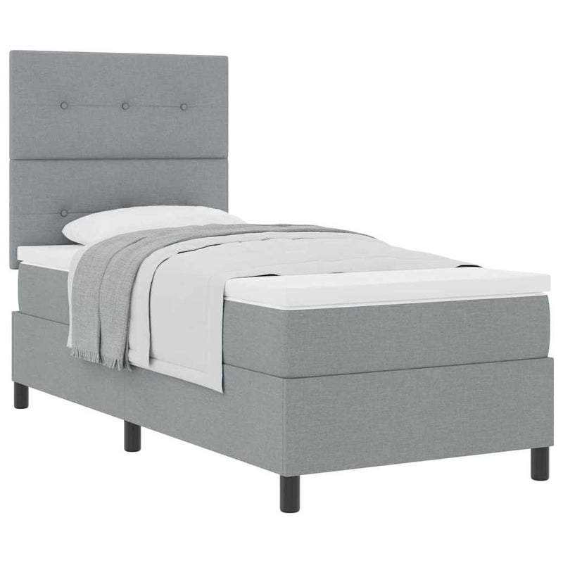 vidaXL Boxrugós ágy matracmal Világosszürke 80 x 200 cm szövet