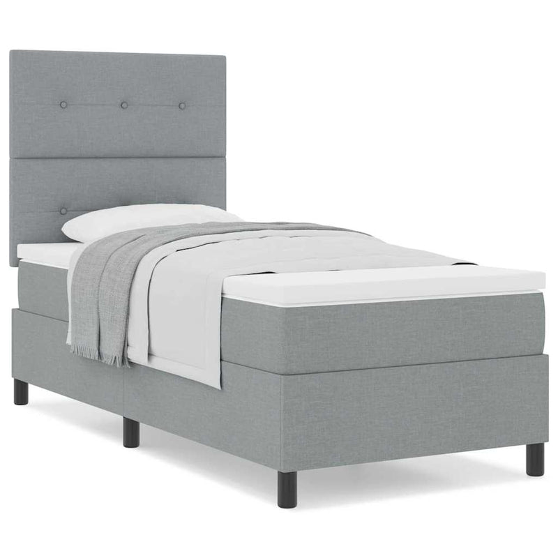 vidaXL Boxrugós ágy matracmal Világosszürke 80 x 200 cm szövet