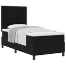 vidaXL Boxrugós ágy fejtámlával Fekete 80 x 200 cm szövet