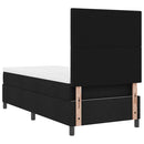 vidaXL Boxrugós ágy fejtámlával Fekete 80 x 200 cm szövet