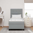 vidaXL Boxrugós ágy matracmal Világosszürke 90 x 190 cm szövet