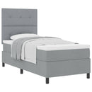 vidaXL Boxrugós ágy matracmal Világosszürke 90 x 190 cm szövet