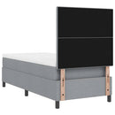 vidaXL Boxrugós ágy matracmal Világosszürke 90 x 190 cm szövet