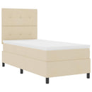 vidaXL Boxrugós ágy matracmal fejtámlával Krém 90 x 190 cm szövet