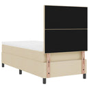 vidaXL Boxrugós ágy matracmal fejtámlával Krém 90 x 190 cm szövet