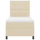 vidaXL Boxrugós ágy matracmal fejtámlával Krém 90 x 190 cm szövet
