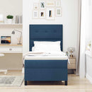 vidaXL Boxrugós ágy fejtámlával Kék 90 x 190 cm szövet