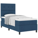 vidaXL Boxrugós ágy fejtámlával Kék 90 x 190 cm szövet