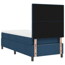 vidaXL Boxrugós ágy fejtámlával Kék 90 x 190 cm szövet