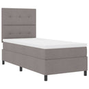 vidaXL Boxrugós ágy fejtámlával Tópszínű 90 x 200 cm szövet