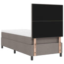 vidaXL Boxrugós ágy fejtámlával Tópszínű 90 x 200 cm szövet