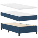 vidaXL Boxrugós ágy fejtámlával Kék 90 x 200 cm szövet