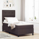 vidaXL Boxrugós ágy fejtámlával Sötét Barna 100 x 200 cm szövet